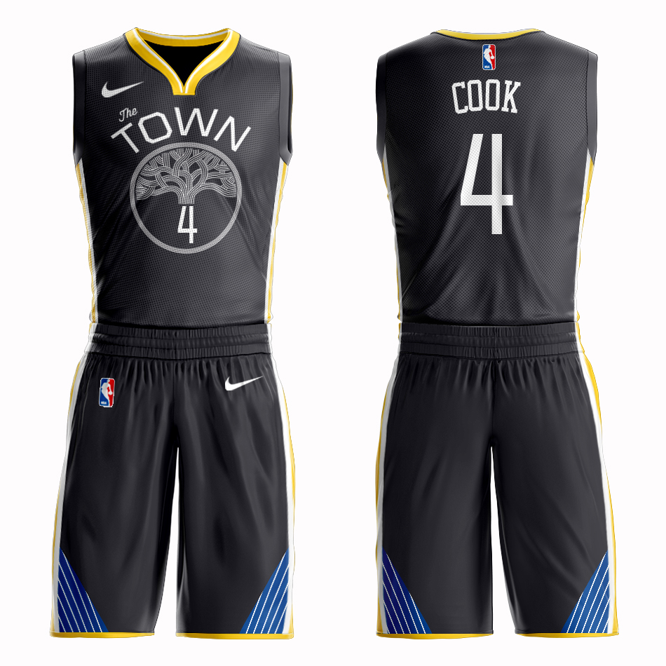 Men 2019 NBA Nike Golden State Warriors 4 Cook black Customized jersey